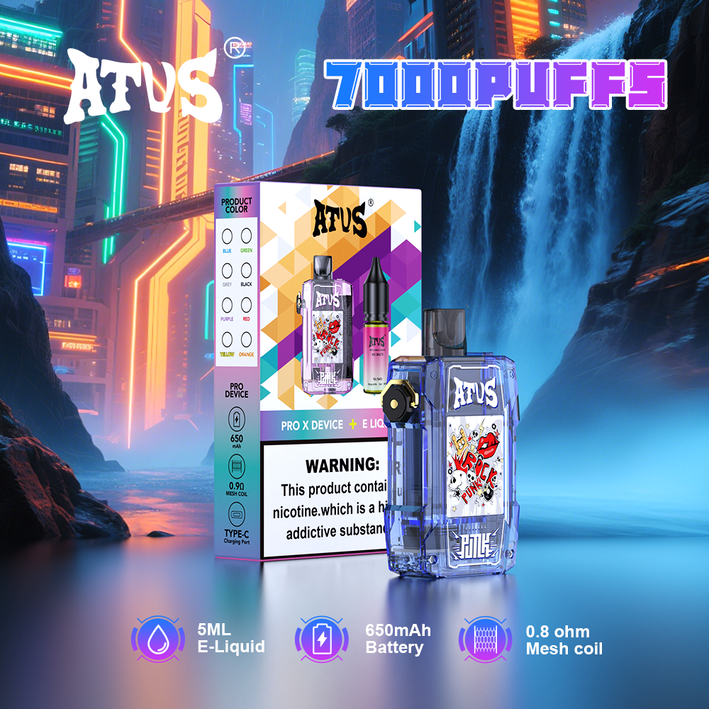 DE012 Vaper Desechable Puffs 7000 Caladas Vapers ATVS Vape