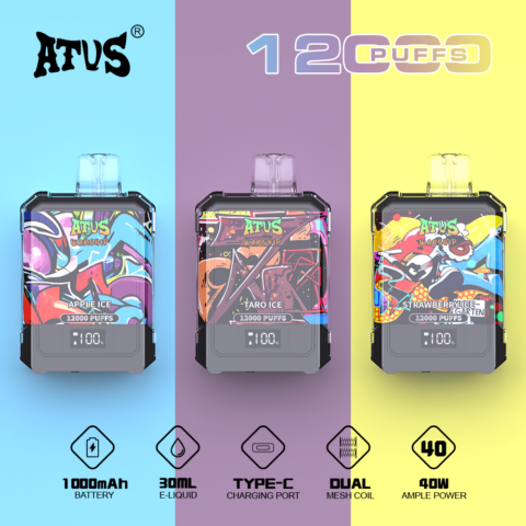 DE013A Vaper Desechable Puffs 12000 Caladas Vapers ATVS Vape