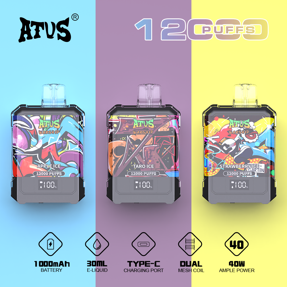 DE013A Vaper Desechable Puffs 12000 Caladas Vapers ATVS Vape