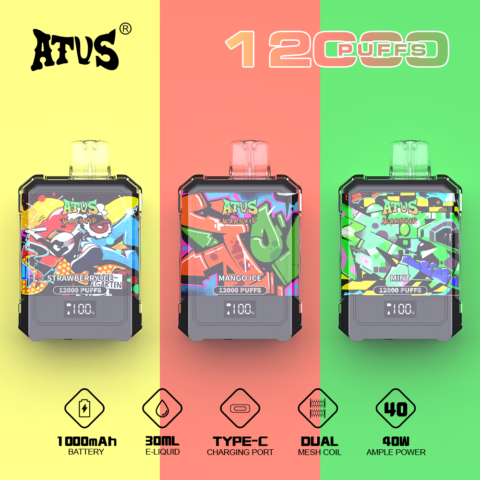 DE013A Vaper Desechable Puffs 12000 Caladas Vapers ATVS Vape