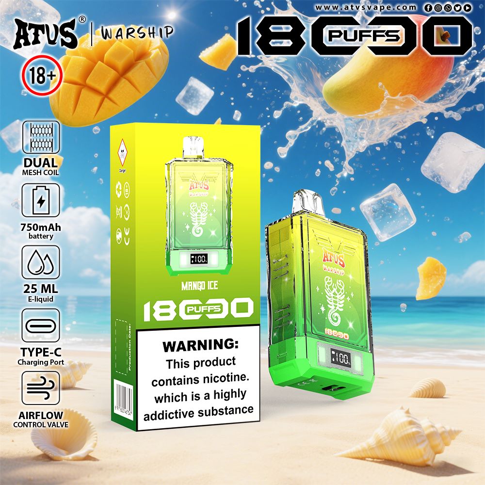 DE015 Vaper Desechable Puffs 18000 Caladas Vapers ATVS Vape