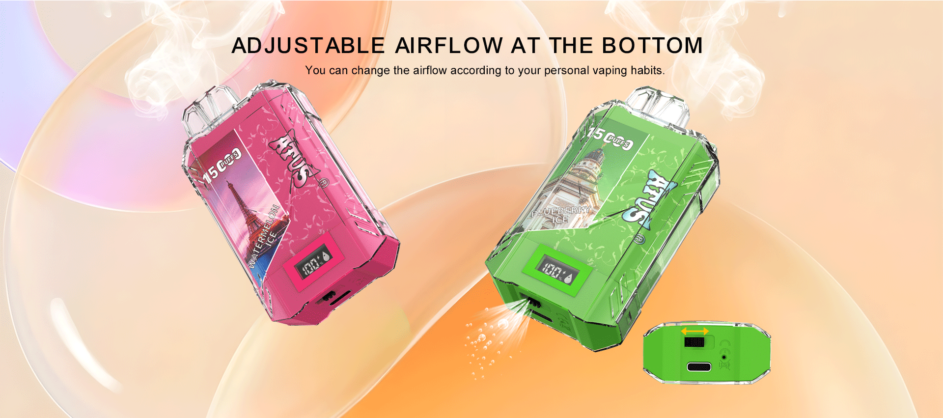 DE017 Vaper Desechable Puffs 15000 Caladas Vapers ATVS Vape