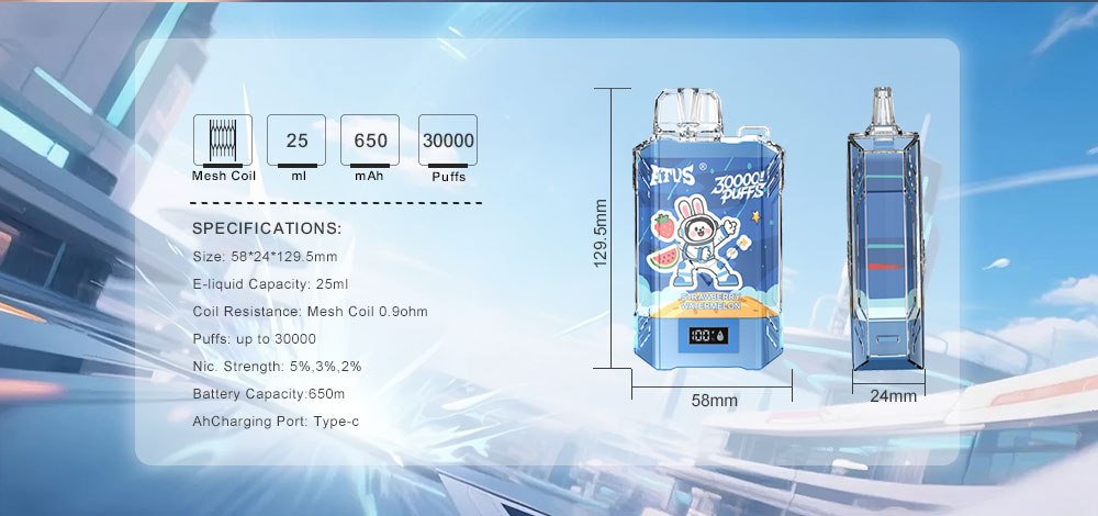 DE017 Vaper Desechable Puffs 30000 Caladas Vapers ATVS Vape