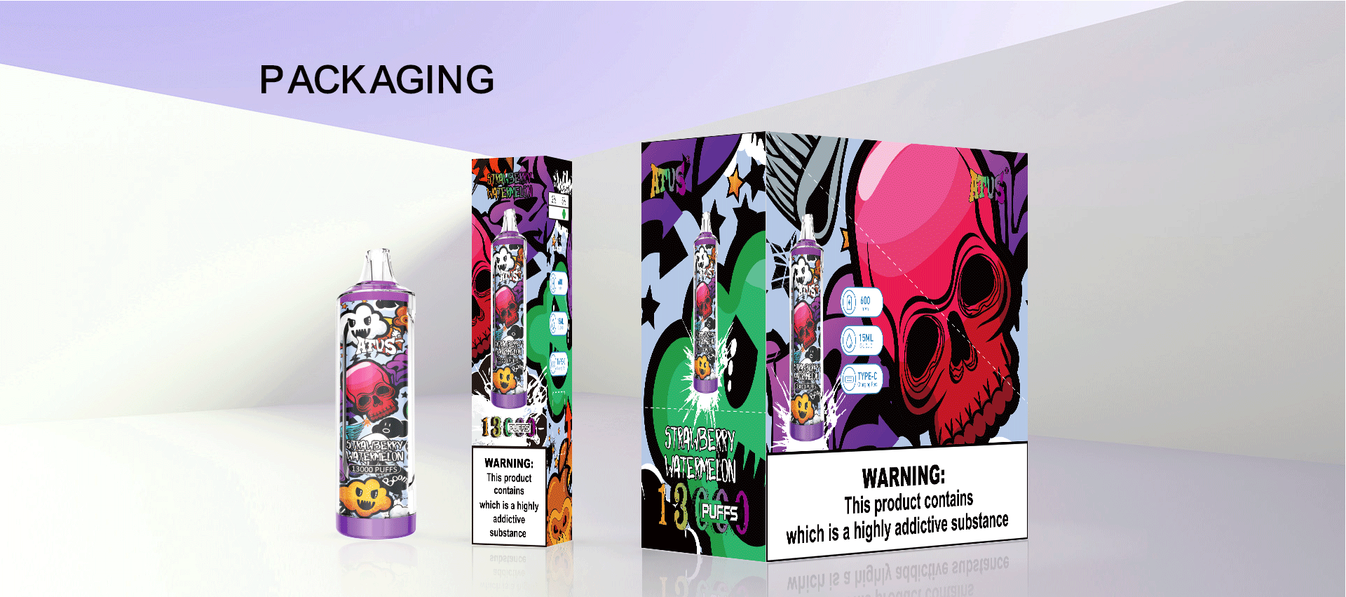 DE018 Vaper Desechable Puffs 13000 Caladas Vapers ATVS Vape