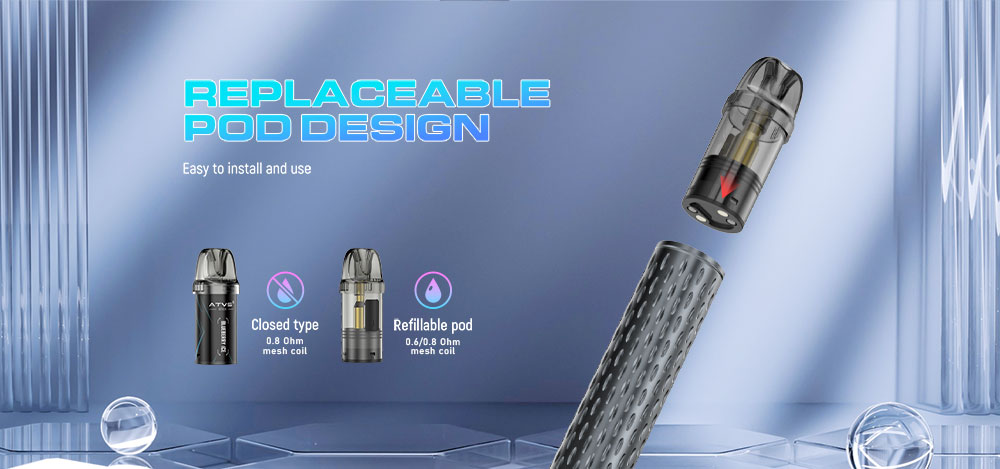 DE020 Dispositivo de sistema de kits de capsulas precargadas con flujo de aire ajustable MTL RDL ATVS Vape
