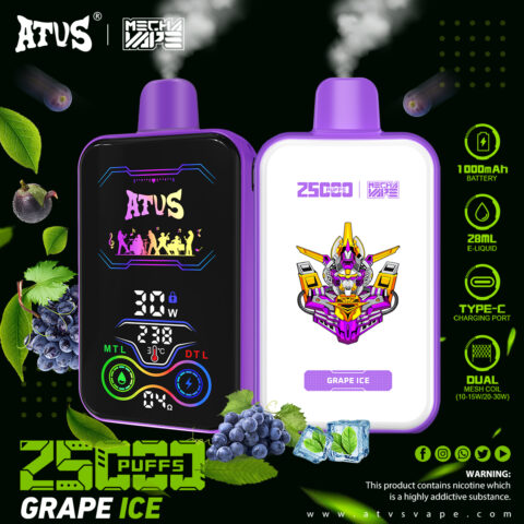 DE022 Vaper Desechable Puffs 25000 Caladas Vapers ATVS Vape