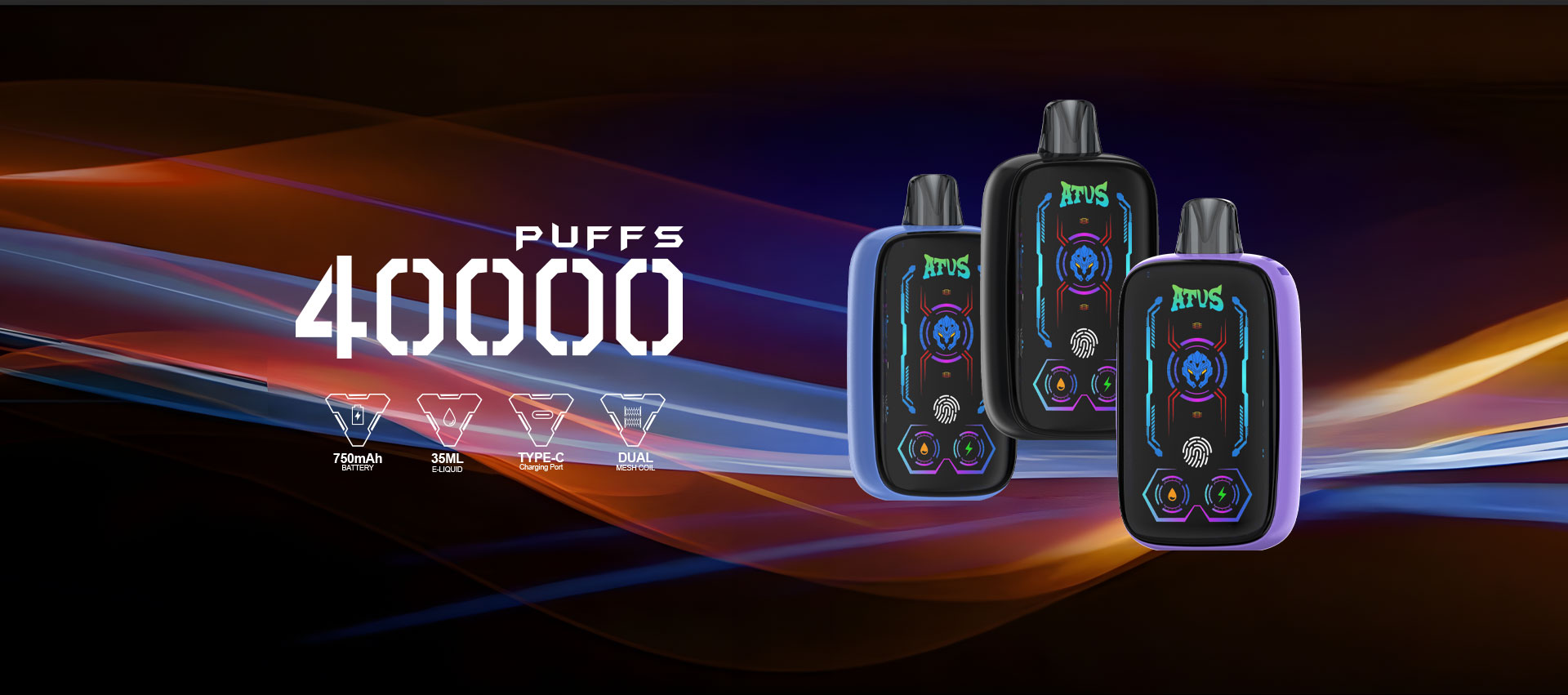 DE023 Vaper Desechable Puffs 40000 Caladas Vapers ATVS Vape
