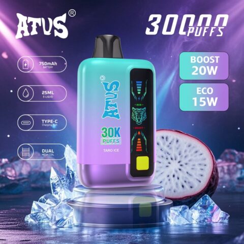 DE026 30000 Puffs Vape desechable con pantalla LED y flujo de aire ajustable ATVS Vape