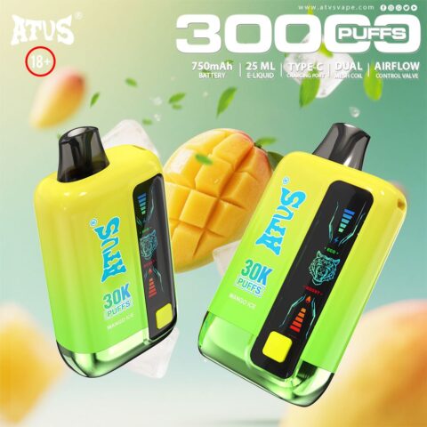DE026 30000 Puffs Vape desechable con pantalla LED y flujo de aire ajustable ATVS Vape