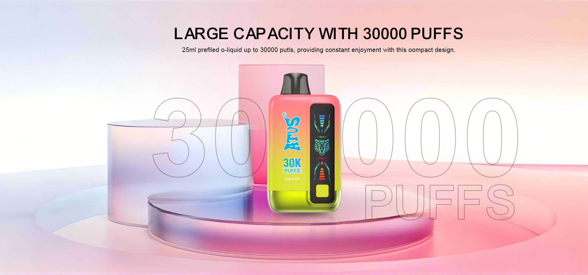 DE026 30000 Puffs Vape desechable con pantalla LED y flujo de aire ajustable ATVS Vape