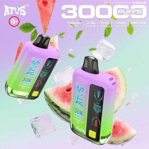 DE026 30000 Puffs Vape desechable con pantalla LED y flujo de aire ajustable ATVS Vape
