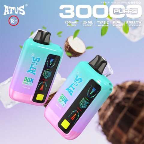 DE026 30000 Puffs Vape desechable con pantalla LED y flujo de aire ajustable ATVS Vape