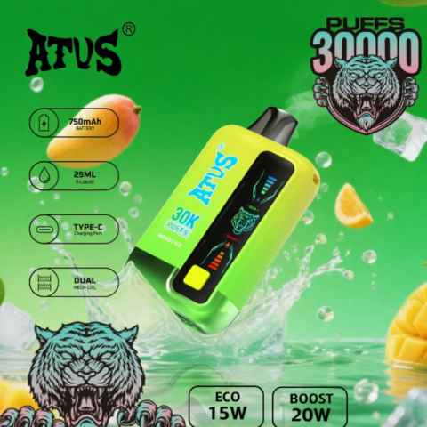 DE026 30000 Puffs Vape desechable con pantalla LED y flujo de aire ajustable ATVS Vape