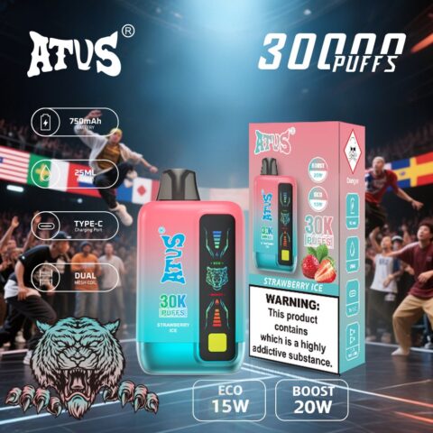 DE026 30000 Puffs Vape desechable con pantalla LED y flujo de aire ajustable ATVS Vape