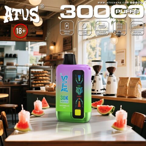 DE026 30000 Puffs Vape desechable con pantalla LED y flujo de aire ajustable ATVS Vape