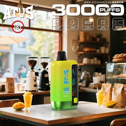 DE026 30000 Puffs Vape desechable con pantalla LED y flujo de aire ajustable ATVS Vape