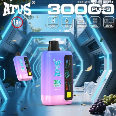 DE026 30000 Puffs Vape desechable con pantalla LED y flujo de aire ajustable ATVS Vape