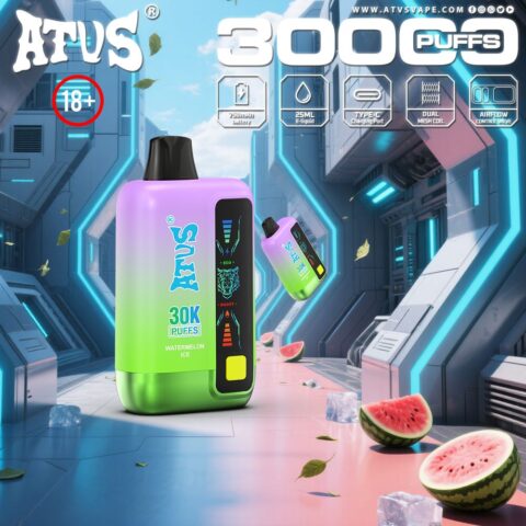 DE026 30000 Puffs Vape desechable con pantalla LED y flujo de aire ajustable ATVS Vape