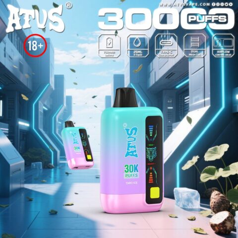 DE026 30000 Puffs Vape desechable con pantalla LED y flujo de aire ajustable ATVS Vape