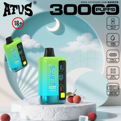 DE026 30000 Puffs Vape desechable con pantalla LED y flujo de aire ajustable ATVS Vape
