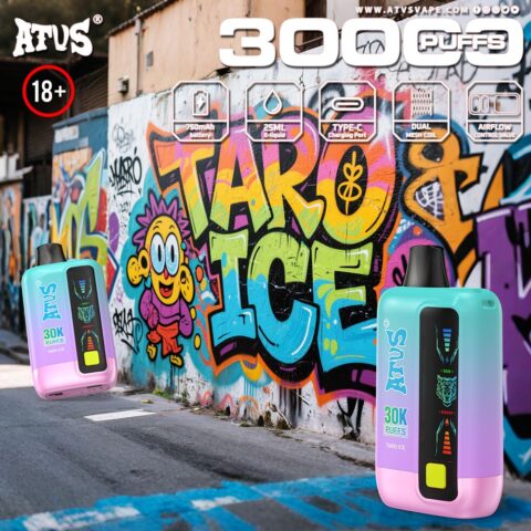 DE026 30000 Puffs Vape desechable con pantalla LED y flujo de aire ajustable ATVS Vape