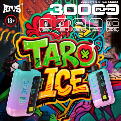 DE026 30000 Puffs Vape desechable con pantalla LED y flujo de aire ajustable ATVS Vape