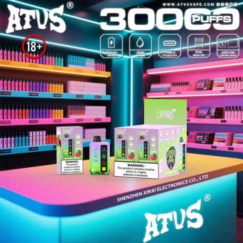 DE026 30000 Puffs Vape desechable con pantalla LED y flujo de aire ajustable ATVS Vape