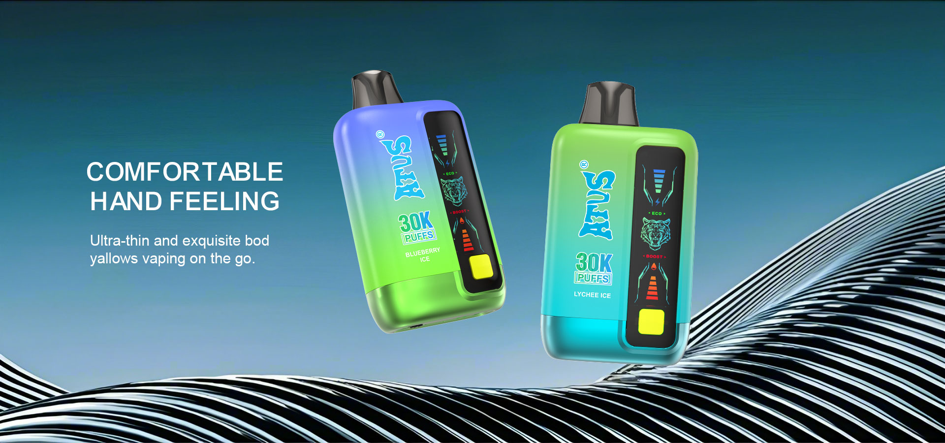 DE026 30000 Puffs Vape desechable con pantalla LED y flujo de aire ajustable ATVS Vape