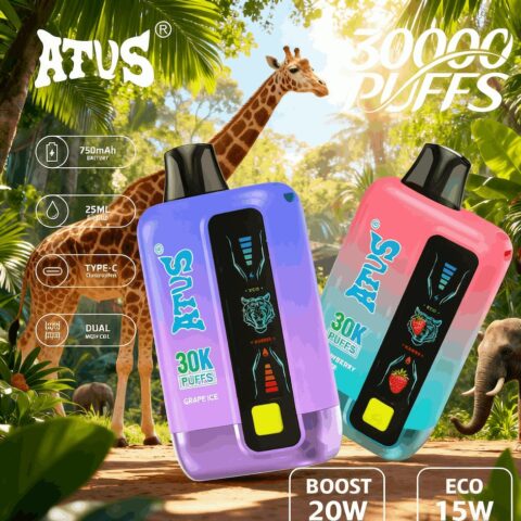 DE026 30000 Puffs Vape desechable con pantalla LED y flujo de aire ajustable ATVS Vape
