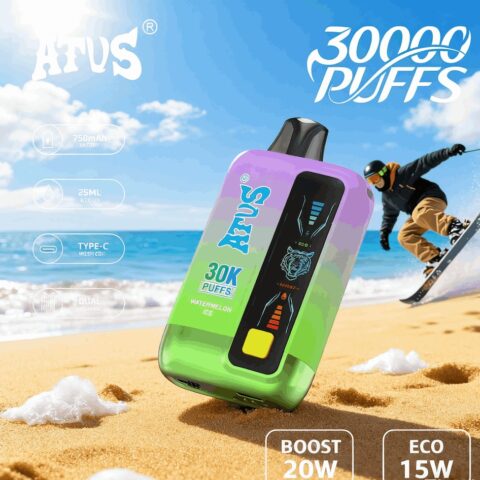 DE026 30000 Puffs Vape desechable con pantalla LED y flujo de aire ajustable ATVS Vape