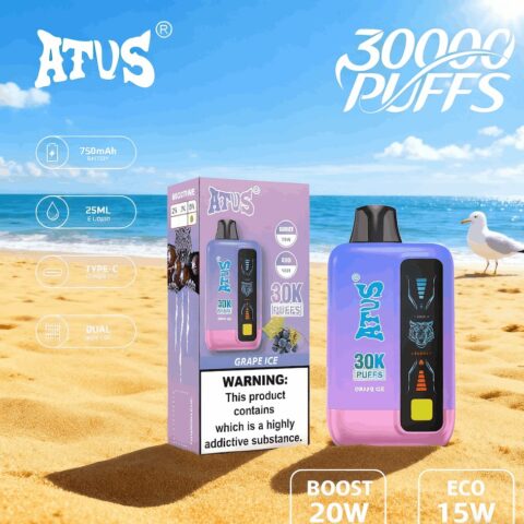 DE026 30000 Puffs Vape desechable con pantalla LED y flujo de aire ajustable ATVS Vape