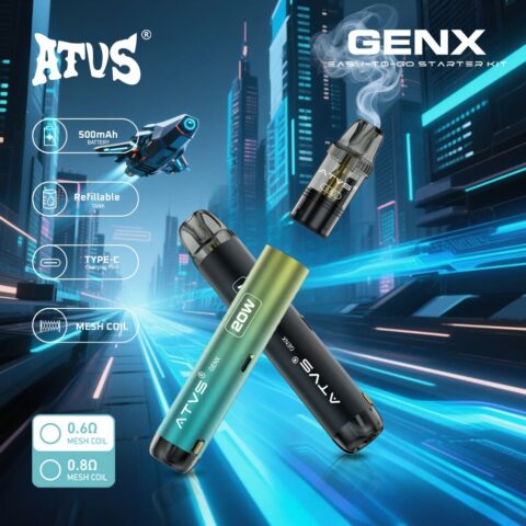 DE020 Dispositivo de sistema de kits de capsulas precargadas con flujo de aire ajustable MTL RDL ATVS Vape